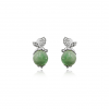 Greenjade bumble bee earring with whitegold