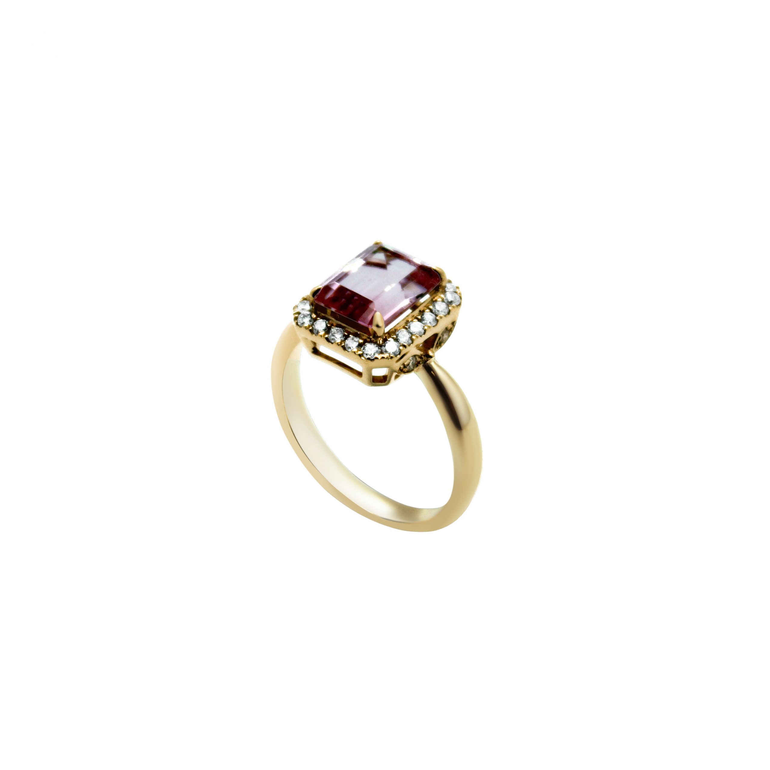 Ruby ring with crystal