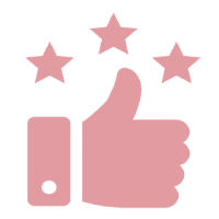 Thumbs up with stars pink silhouette