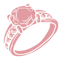 Pink wedding ring silhouette